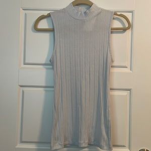 Vince Rib Mock Neck Tank, NWT, Size S, light blue